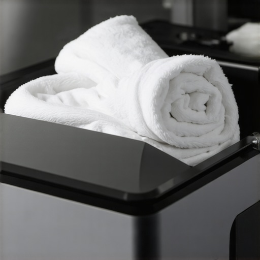 Ultrasonic cleaning machine treating a bridal gown in a professional setting.