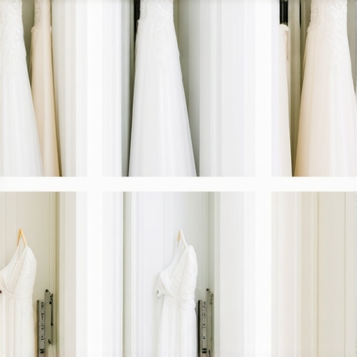 Step-by-step wedding gown preservation process with professional cleaning and proper storage